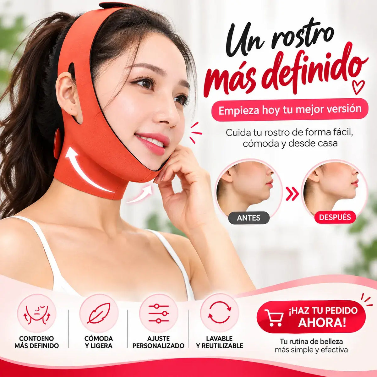 Faja V-Line para Papada | Define el Contorno Facial