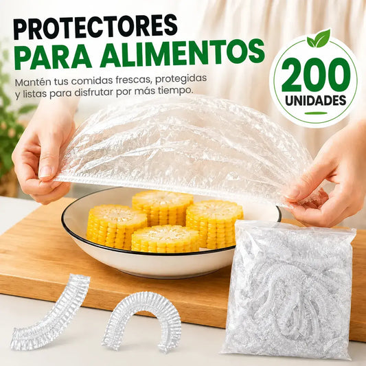 x200 Fundas Elásticas para Alimentos | Conserva la Frescura por Más Tiempo