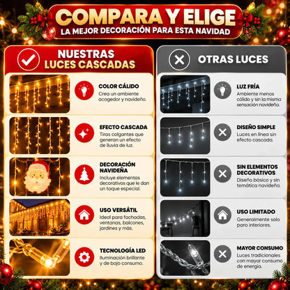 Luces Cascadas LED | Transforma tu Hogar esta Navidad