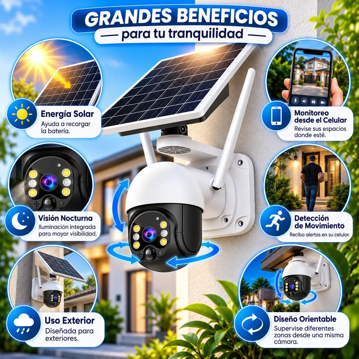 Cámara de Seguridad Solar | Vigile su Hogar desde el Celular