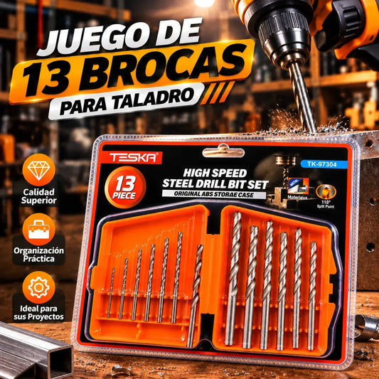 Juego de 13 Brocas para Taladro | Para Reparaciones y Proyectos en Casa