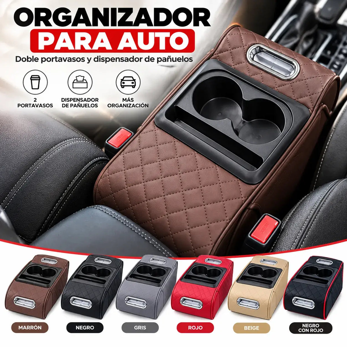 Organizador para Reposabrazos de Carro | Más Espacio y Orden al Conducir